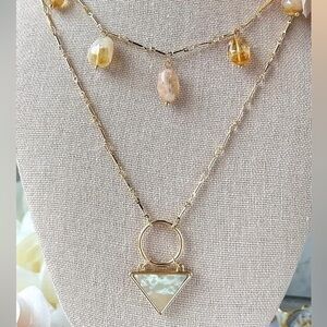 Park Lane Olive Necklace Set with Beige and Mint Accents